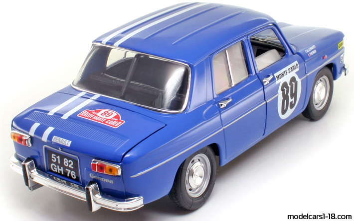 1969 - Renault 8 Gordini Solido 1/18 (Blue / White) Rear right side