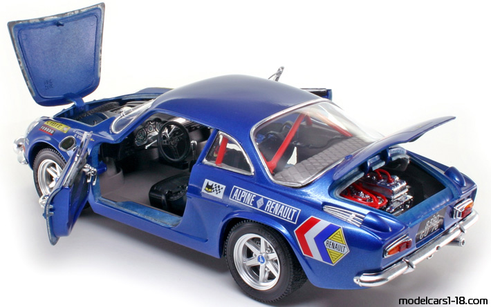 1971 - Renault Alpine A110 1600S Bburago 1/16 (Blau / Weiß) Zu öffnende Teile