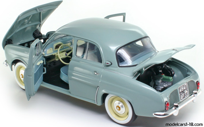 1958 - Renault Dauphine Norev 1/18 (Grey) Opening parts