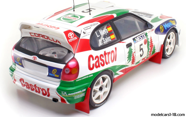 1998 - Toyota Corolla Rally AutoArt 1/18 (Белый / Kрасный) Задняя правая сторона