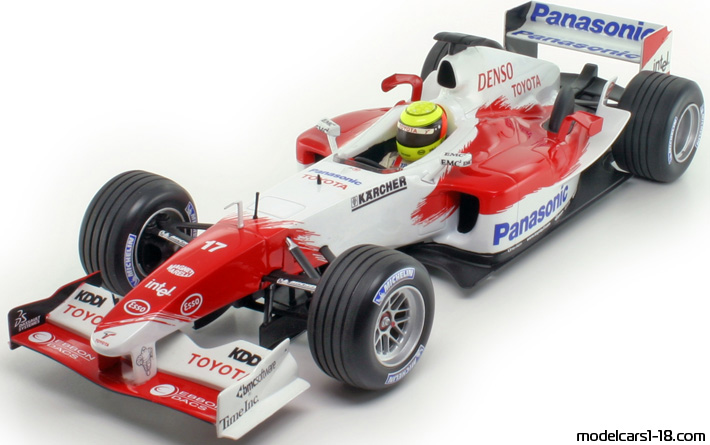 2004 - Toyota TF104 Minichamps 1/18 (White / Red) Front left side