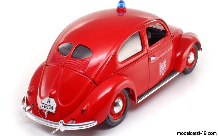 1949 - Volkswagen Beetle (Kaefer) Fire Dept / Police Solido 1/17 (Rot) Hinten rechte seite