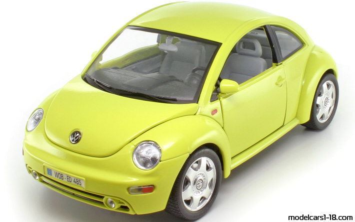 1998 - Volkswagen New Beetle Bburago 1/18 (Black) Передняя левая сторона