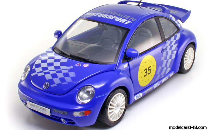 1999 - Volkswagen New Beetle Motorsport Solido 1/18 (Blue / Yellow) Front left side