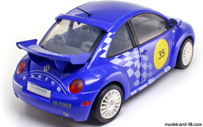 1999 - Volkswagen New Beetle Motorsport Solido 1/18 (Blau / Gelb) Hinten rechte seite