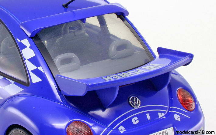1999 - Volkswagen New Beetle Motorsport Solido 1/18 (Blau / Gelb) Kofferraum / Klappbare Scheinwerfer