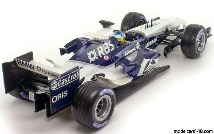 2005 - Williams BMW FW27 Hot Wheels 1/18 (White / Blue) Rear right side