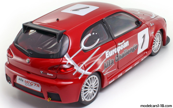 2003 - Alfa Romeo 147 GTA Cup Ricko 1/18 (Kрасный) Задняя правая сторона