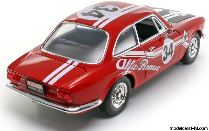1965 - Alfa Romeo Giulia Sprint GTA Road Signature 1/18 (Kрасный / Чёрный) Задняя правая сторона