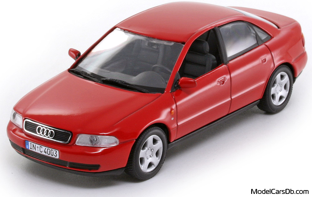 1995 - Audi A4 (B5) Minichamps 1/43 (Kрасный) Передняя левая сторона