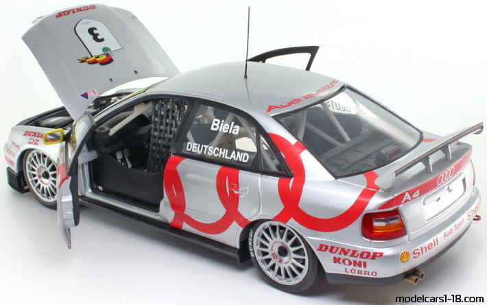 1995 - Audi A4 STW (B5) UT 1/18 (Серебристый / Kрасный) Открывающиеся части