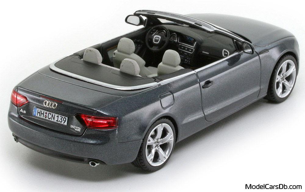 2008 - Audi A5 Cabriolet (8F) Schuco 1/43 (Синий) Задняя правая сторона