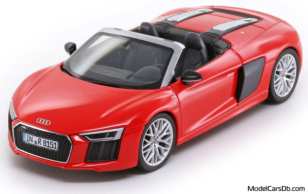 2015 - Audi R8 V10 Spyder (4S) Herpa 1/43 (Red) Передняя левая сторона