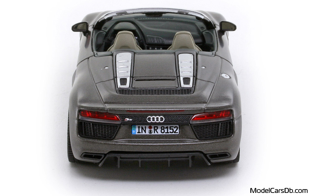 2015 - Audi R8 V10 Spyder (4S) Herpa 1/43 (Серый ) Сзади