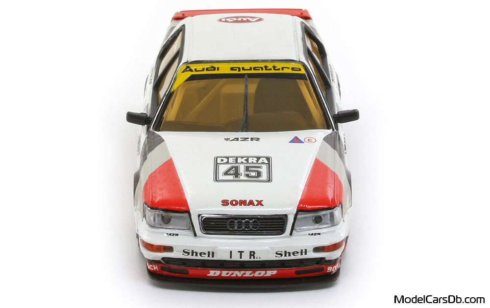 1991 - Audi V8 (D1) Minichamps 1/43 (Белый / Kрасный) Спереди