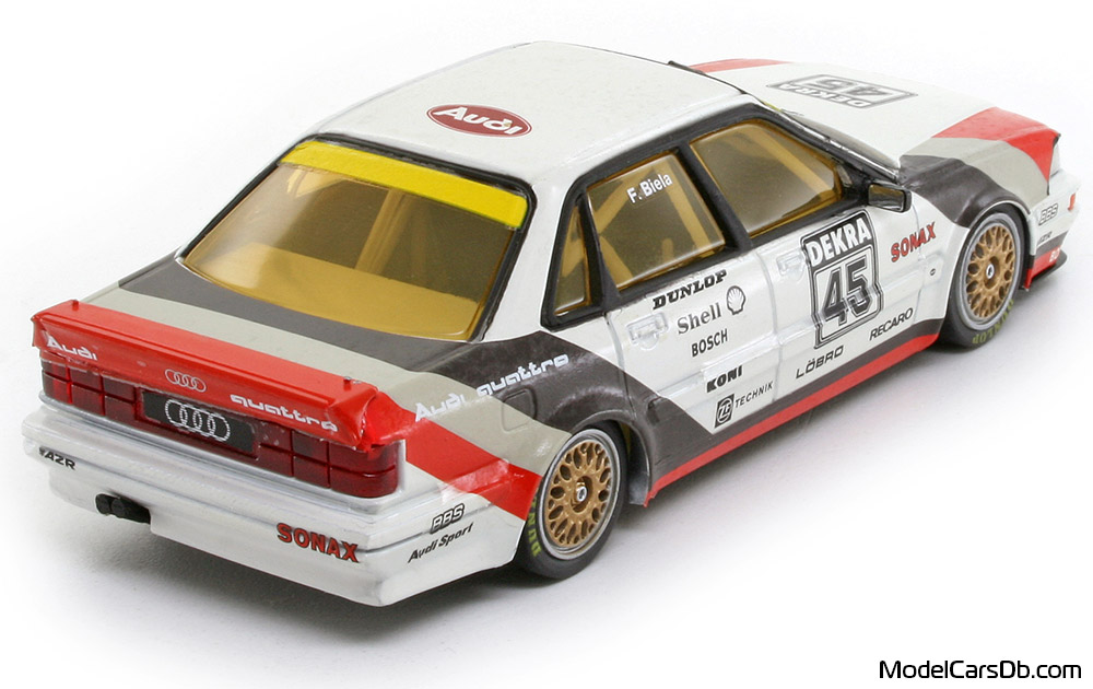 1991 - Audi V8 (D1) Minichamps 1/43 (Белый / Kрасный) Задняя правая сторона