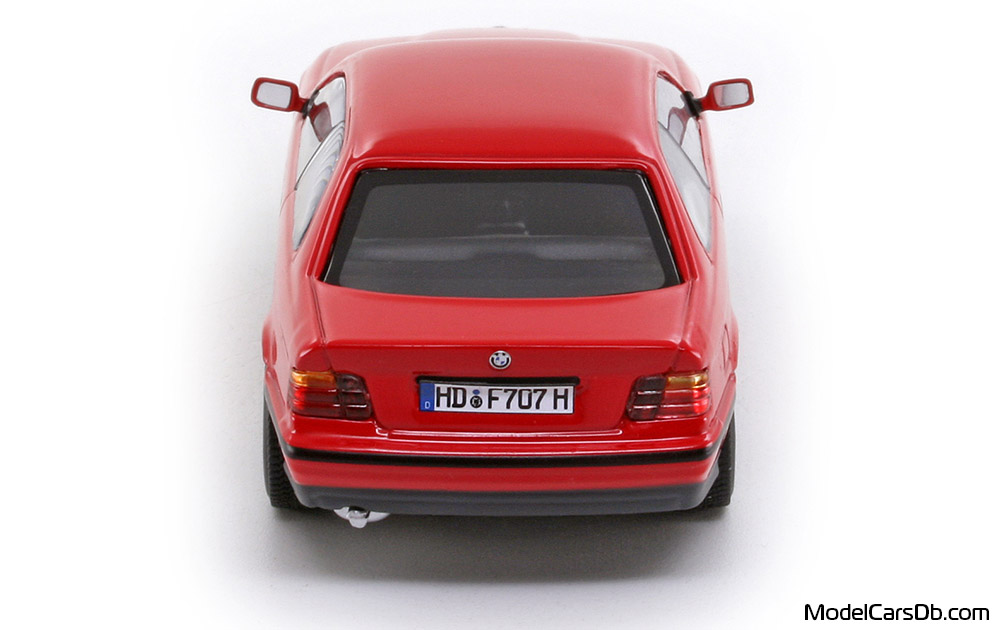 1992 - BMW 325i (E36) Minichamps 1/43 (Kрасный) Сзади