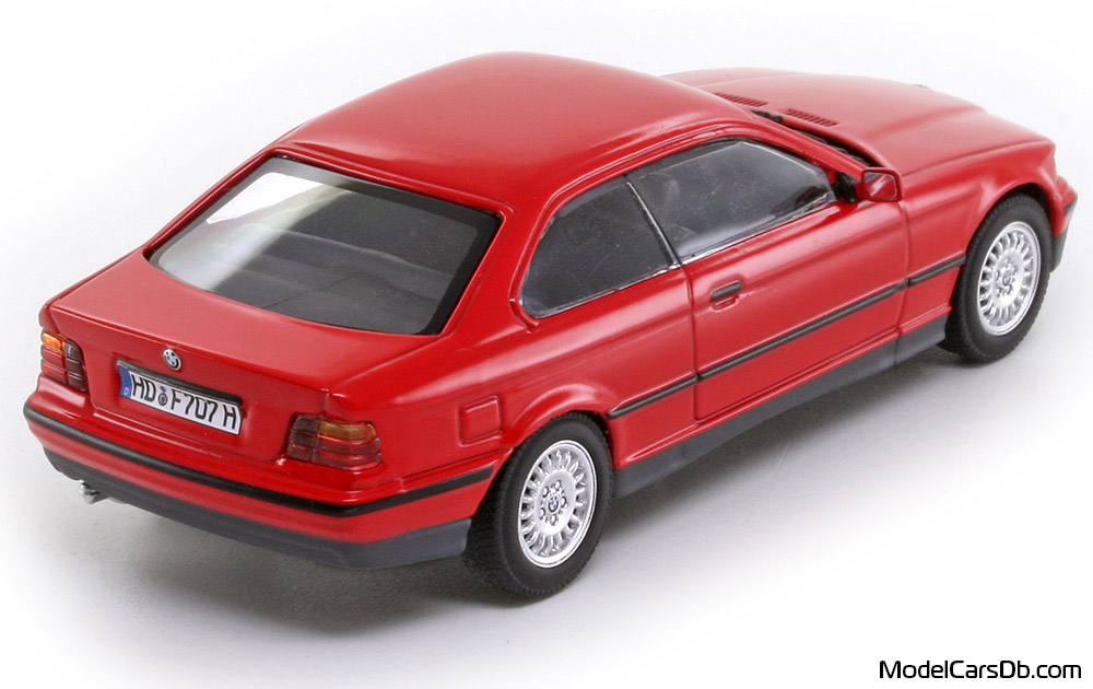 1992 - BMW 325i (E36) Minichamps 1/43 (Kрасный) Задняя правая сторона