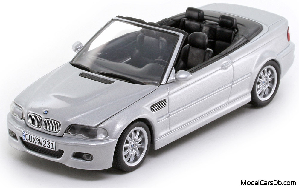 2002 - BMW M3 Cabriolet (E46) Minichamps 1/43 (Серебристый) Передняя левая сторона