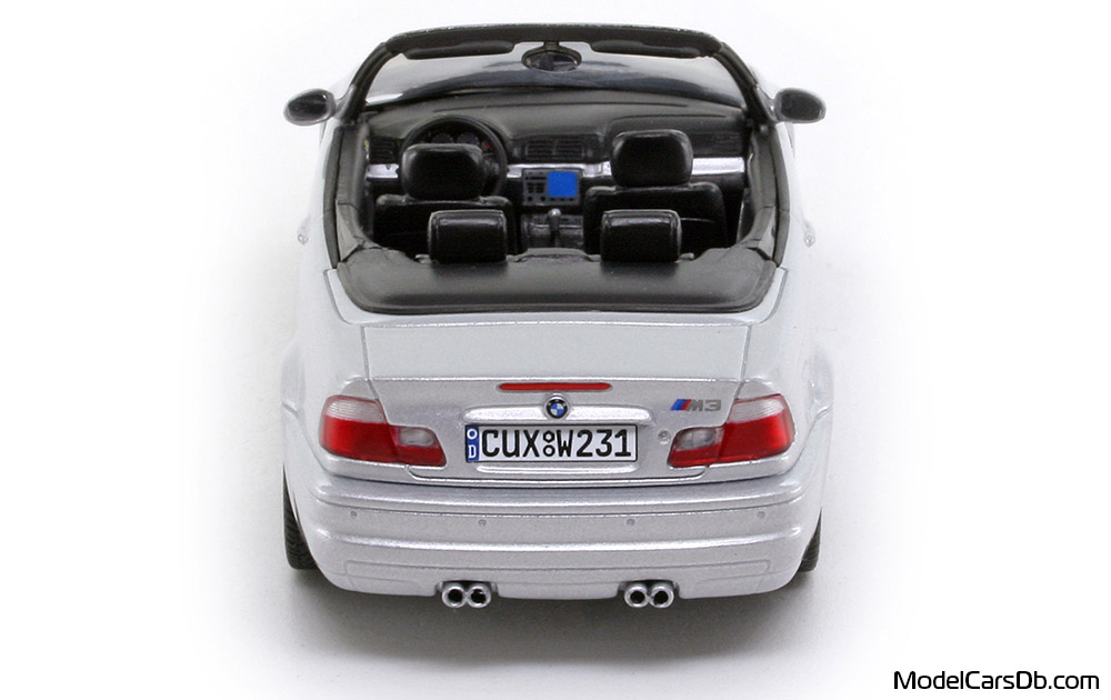 2002 - BMW M3 Cabriolet (E46) Minichamps 1/43 (Серебристый) Сзади