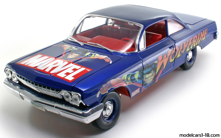 1962 - Chevrolet Bel Air Maisto 1/18 (Синий / Kрасный) Передняя левая сторона