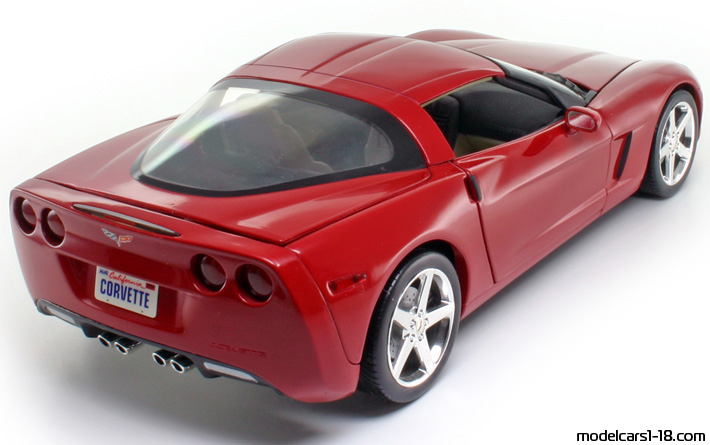 2005 - Chevrolet Corvette C6 Hot Wheels 1/18 (Kрасный) Задняя правая сторона