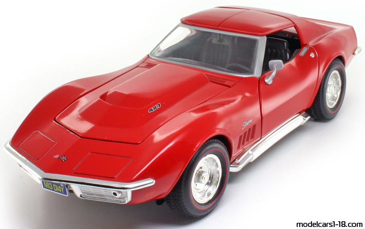 1969 - Chevrolet Corvette ZL1 C3 Hot Wheels 1/18 (Kрасный) Передняя левая сторона