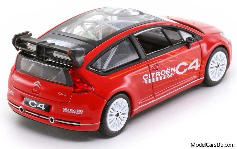 2006 - Citroen C4 Sport Norev 1/43 (Kрасный / Оранжевый) Задняя правая сторона