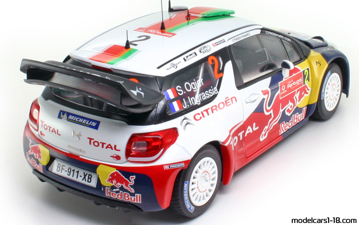 2011 - Citroen DS3 WRC Norev 1/18 (Синий / Белый) Задняя правая сторона