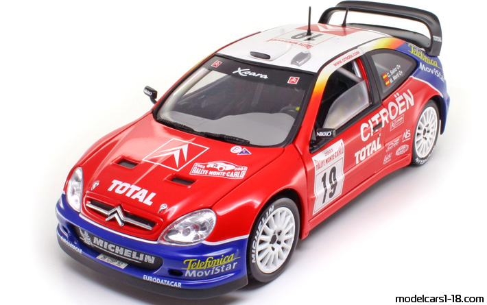 2003 - Citroen Xsara T4 WRC Solido 1/18 (Kрасный / Белый) Передняя левая сторона