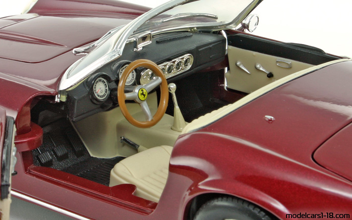 1958 - Ferrari 250 GT California Hot Wheels 1/18 (Kрасный) Интерьер панель приборов