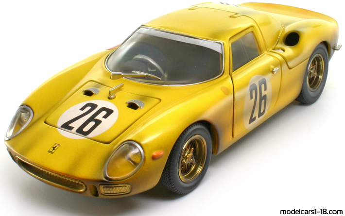 1964 - Ferrari 250 LM Hot Wheels 1/18 (Yellow / Белый) Передняя левая сторона