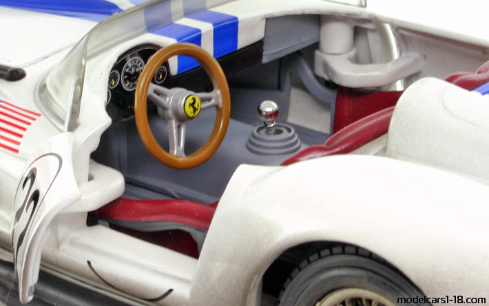 1957 - Ferrari 250 Testa Rossa Hot Wheels 1/18 (Белый / Синий) Интерьер панель приборов