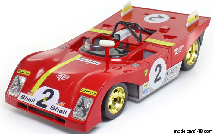 1972 - Ferrari 312 PB (312 P) Shell Collection 1/18 (Kрасный / Жёлтый) Передняя левая сторона