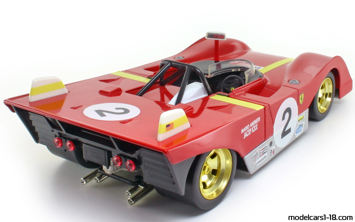 1972 - Ferrari 312 PB (312 P) Shell Collection 1/18 (Kрасный / Жёлтый) Задняя правая сторона
