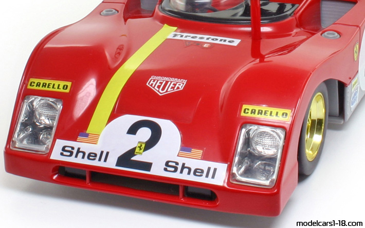 1972 - Ferrari 312 PB (312 P) Shell Collection 1/18 (Kрасный / Жёлтый) Багажник / Поднимающиеся фары