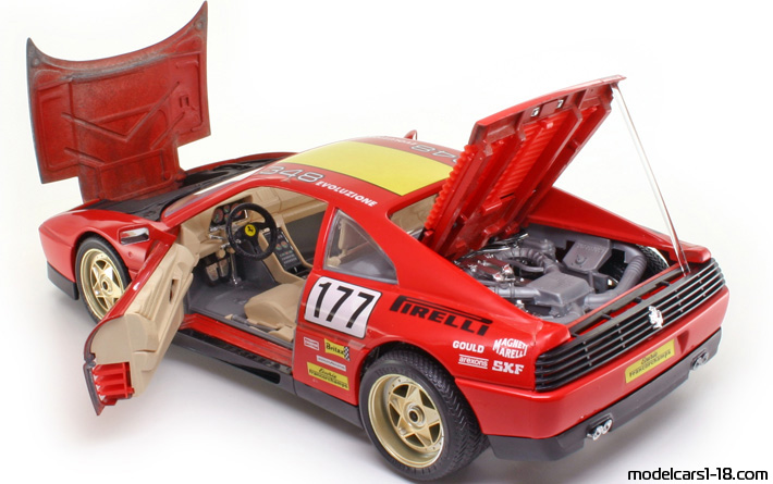 1989 - Ferrari 348 TB Competizione Bburago 1/18 (Kрасный / Жёлтый) Открывающиеся части