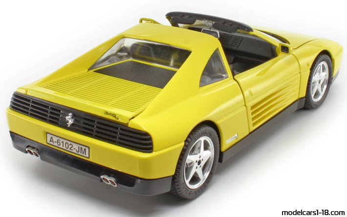 1989 - Ferrari 348 TS Mira 1/18 (Жёлтый) Задняя правая сторона