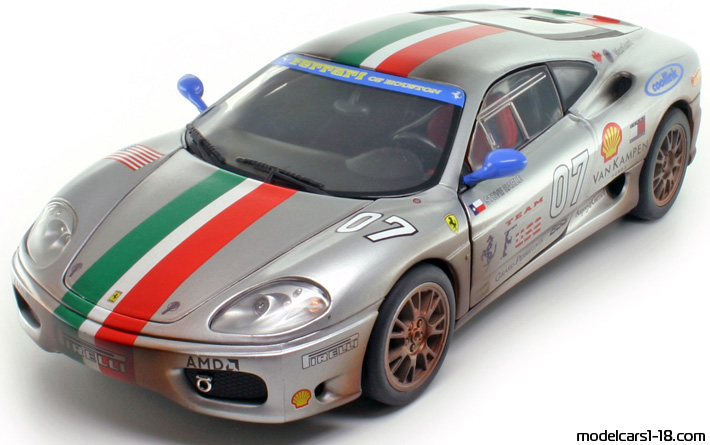 2003 - Ferrari 360 Challenge Hot Wheels 1/18 (Серебристый) Передняя левая сторона