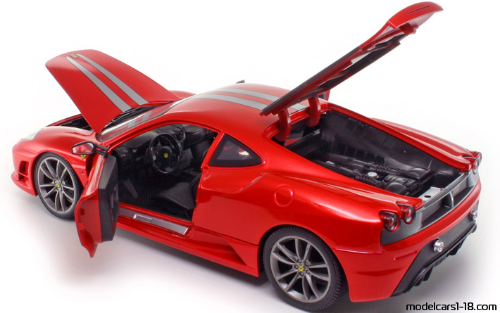 2007 - Ferrari 430 Scuderia Hot Wheels 1/18 (Kрасный / Светло-серебристый) Открывающиеся части