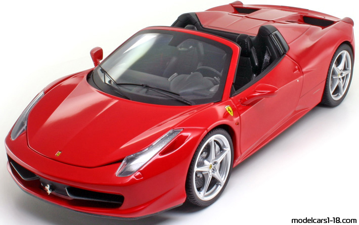 2011 - Ferrari 458 Spider Elite 1/18 (Kрасный) Передняя левая сторона