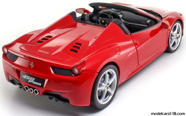 2011 - Ferrari 458 Spider Elite 1/18 (Kрасный) Задняя правая сторона