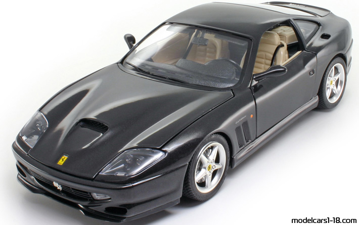 1996 - Ferrari 550 Maranello Bburago 1/18 (Чёрный) Передняя левая сторона
