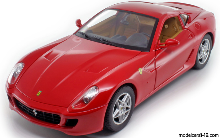 2006 - Ferrari 599 GTB Fiorano Hot Wheels 1/18 (Kрасный) Передняя левая сторона