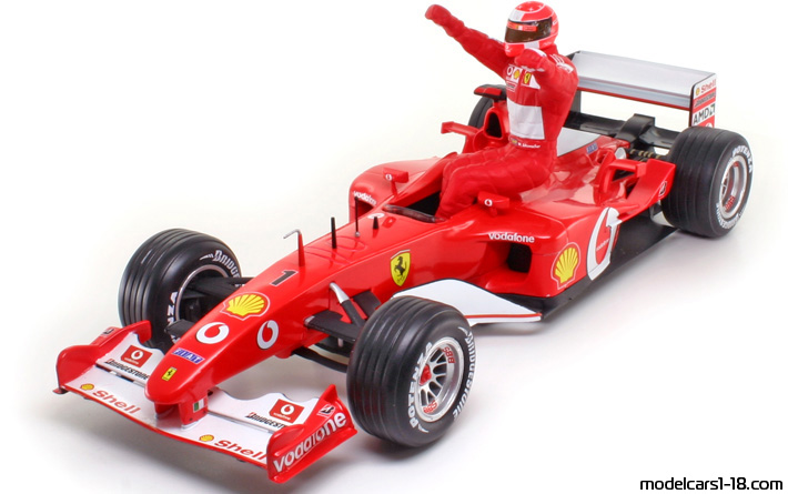 2002 - Ferrari F2002 Hot Wheels 1/18 (Kрасный / Белый) Передняя левая сторона