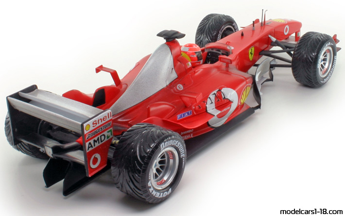 2003 - Ferrari F2003-GA Hot Wheels 1/18 (Kрасный / Белый) Задняя правая сторона