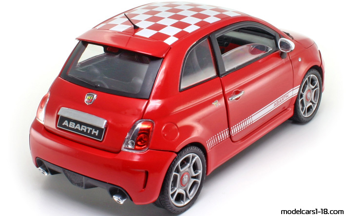 2008 - Fiat 500 Abarth Mondo Motors 1/18 (Kрасный) Задняя правая сторона