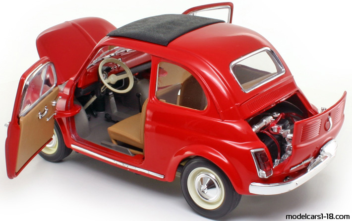 1965 - Fiat 500 F Bburago 1/16 (Red) Открывающиеся части