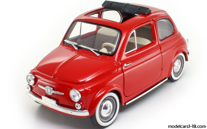 1957 - Fiat 500 Solido 1/16 (Kрасный) Передняя левая сторона