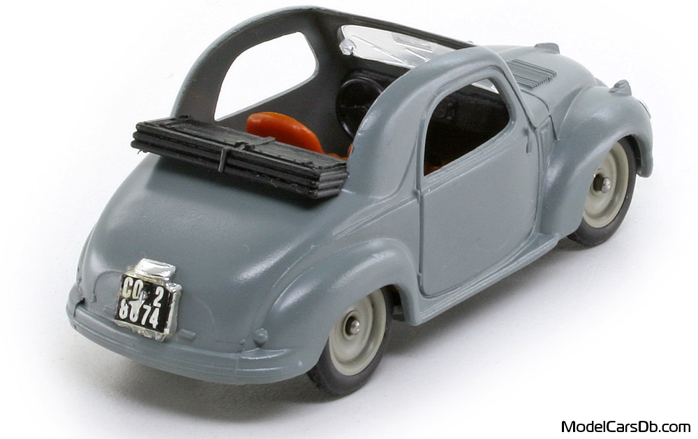 1949 - Fiat 500C Topolino Brumm 1/43 (Серый ) Задняя правая сторона